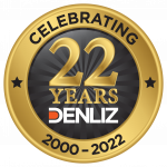 Denliz graphic element celebrating 22 years in business